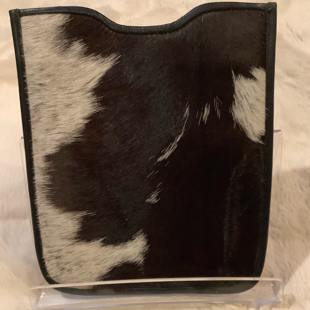 Natural Black and White Cowhide Tablet Sleeve,  NWOT.